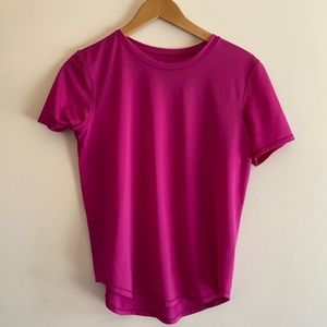 Lululemon High Neck Run and Train Tee Size 6 Raspberry Pink